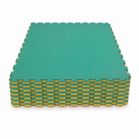 Kampfsportmatte Double Competition Profi grün/ gelb - Set 10 Stück