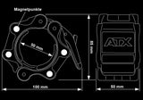 ATX® HQ Magnetic Collar clamp 50 mm - Paar Maße