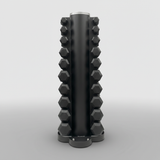 Vorteilspaket! Hex Hantelsatz Gummi - 1 bis 10 kg + Hantelablage