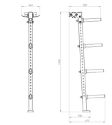 ATX® Hantelscheibenständer Maße: Breite: 344 mm; Höhe: 1868 mm; Tiefe: 398 (589) mm