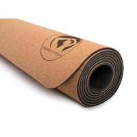 Yogamatte Kork 180 x 60 x 0,4 cm zusammengerollt