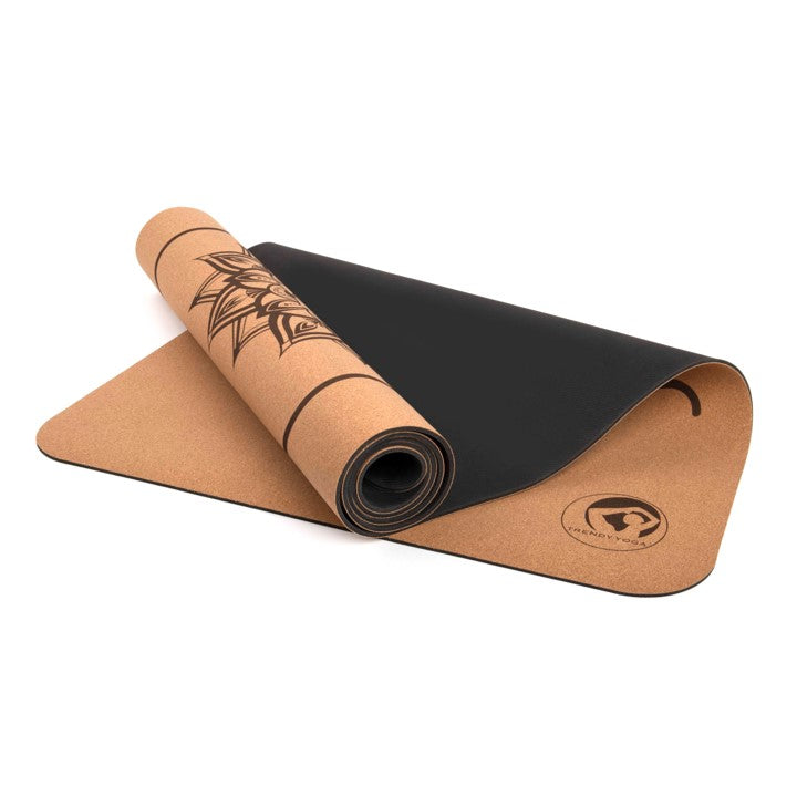 Yogamatte Kork 180 x 60 x 0,4 cm aufgerollt