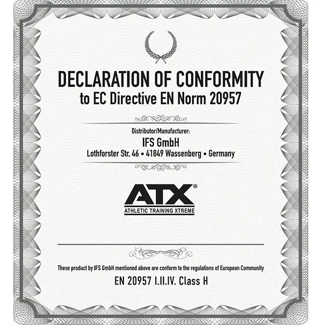 Declaration of Conformity to EC Directive EN Norm 20957