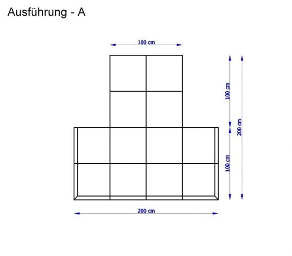 Komplette Bodenschutzfläche A Maße: Breite: 100/ 200 cm; Tiefe: 200 cm