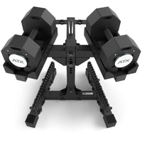 ATX® Octa-Dumbbells 2 x 36 kg - Verstellbare Hanteln inkl. Ablageständer