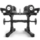 ATX® Adjustable Dumbbell Stand - XL Frontansicht mit Zubehör