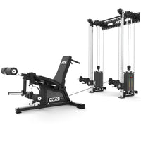 ATX® Beinstrecker-Beuger Sitzend/liegend in Kombination mit Half Rack