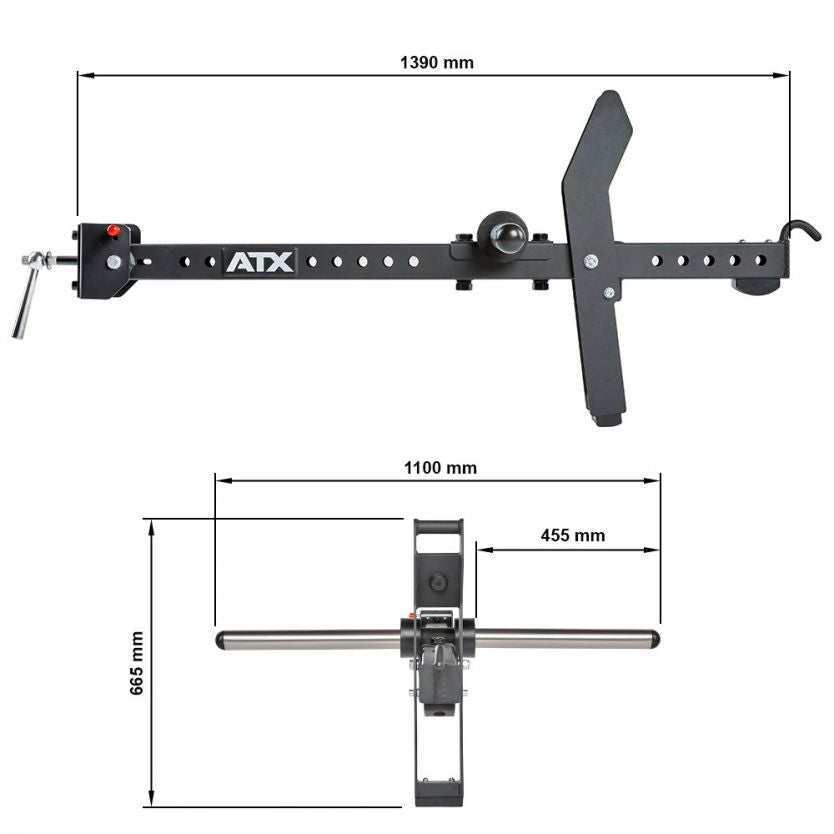 ATX® Belt Squat Option Maße: Länge: 139 cm; Breite: 110 cm; Höhe: 66,5 cm