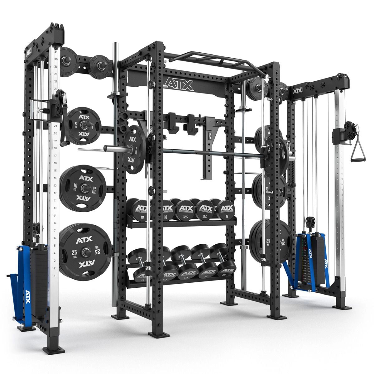 ATX® Cable Cross Rack mit 2 x 90 kg Steckgewichten mit Hantelscheiben