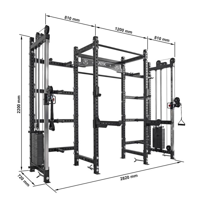  ATX® Cable Column Rack - Cable Cross Rack - Komplettstation Maße: Länge 282 cm, Breite 72 cm, Höhe 220 cm