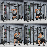 Dips, T-Bar Row, und Kniebeugen an der Belt Squat Option am ATX® Cable Column Rack