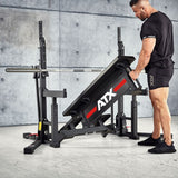 ATX® Combo Rack - Professionelle Wettkampf-Hantelbank für Kniebeugen und Bankdrücken von der IPF für den Einsatz bei offiziellen Powerlifting-Wettkämpfen zugelassen