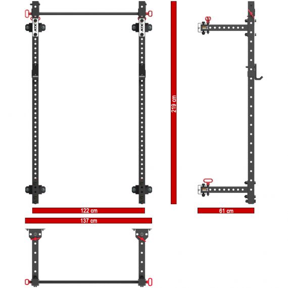 ATX® Fold Back Rack 750 Maße: Breite 137 cm; Tiefe 61 cm; Höhe 219 cm