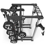 ATX® Hardcore Power Rack & Pull Station FCR-780 Seitenansicht mit Hantelscheiben