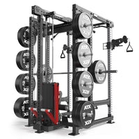 ATX® Hardcore Power Rack & Pull Station FCR-780 Ansicht hinten mit Hantelscheiben