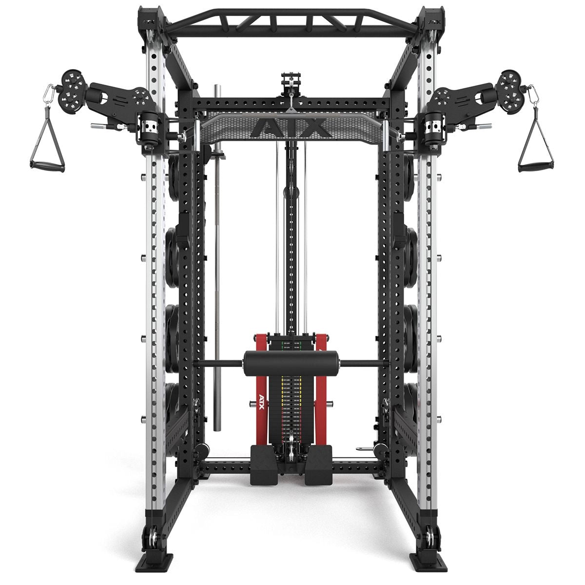 ATX® Hardcore Power Rack Frontansicht mit Hantelscheiben