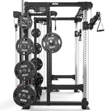 ATX® Hardcore Power Rack Seitenansicht mit Hantelscheiben