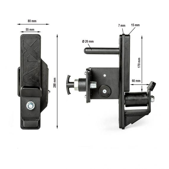 ATX® Roller J-Hooks / Serie 800 Maße:  	5,5 / 8 cm; Höhe: 28 cm; Tiefe: 26,5 cm