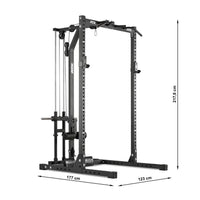  ATX® Half Rack 620 - Komplettsystem inkl. Latzugstation - Plate Load Maße: Breite: 123 cm; Tiefe: 177 cm; Höhe: 214 cm