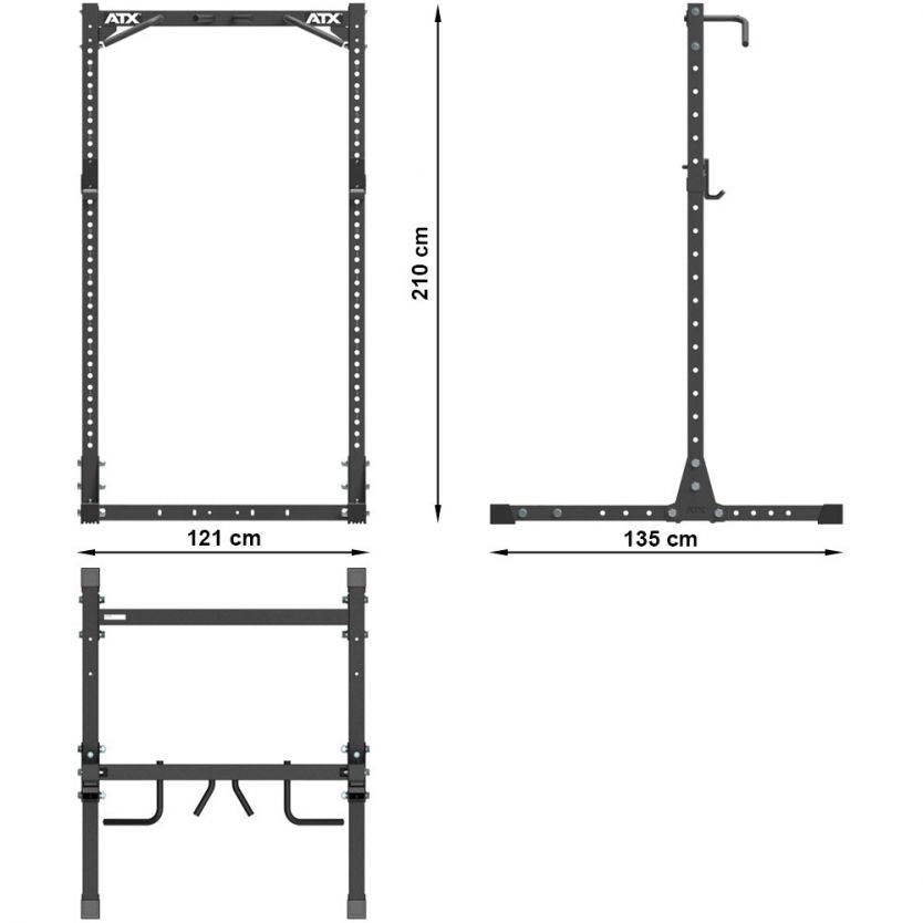 ATX Half Rack 620 Maße: Breite 121 cm; Tiefe 135 cm; Höhe 210 cm