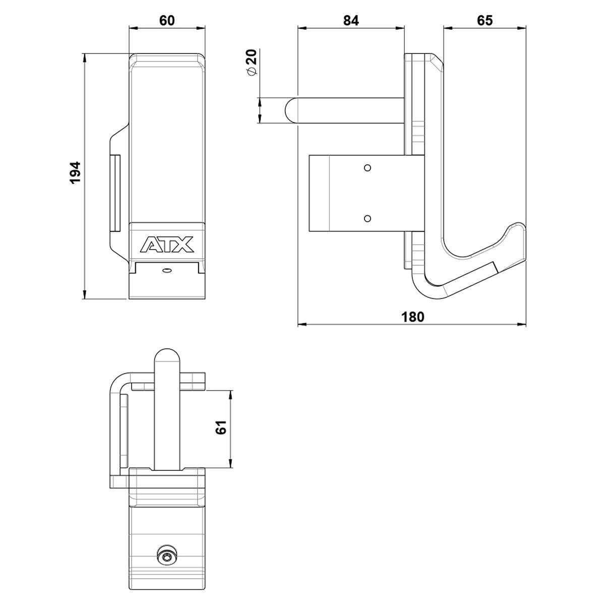 ATX® J-Cups - Serie 600 Maße