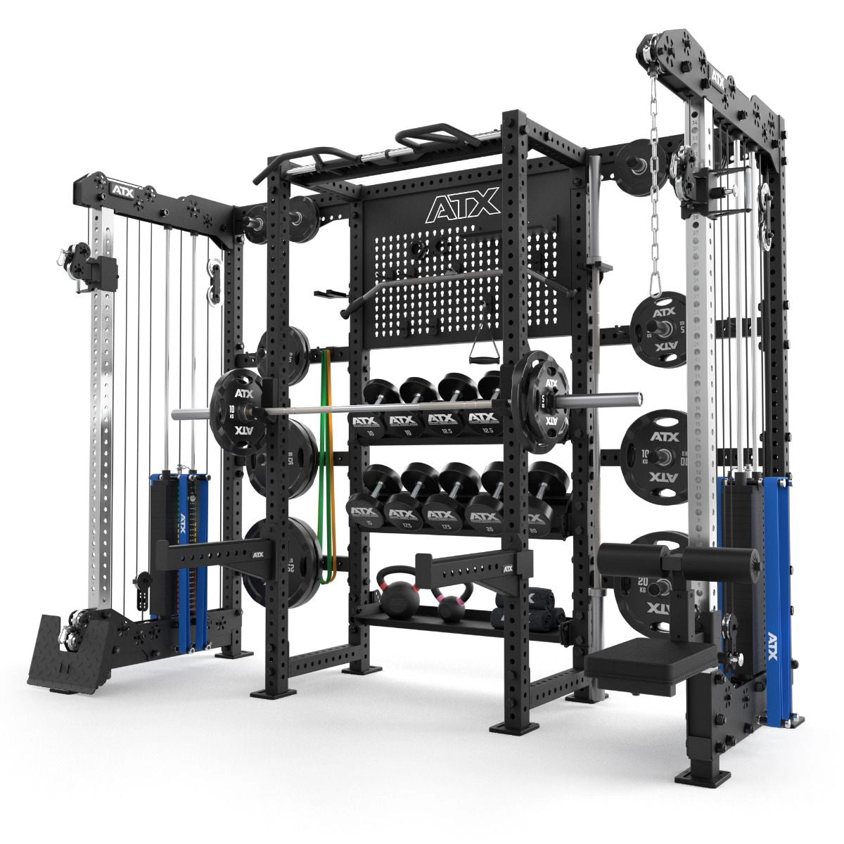 ATX® Multi Cable Rack & Storage Station - The Wall Ansicht von rechts mit Zubehör