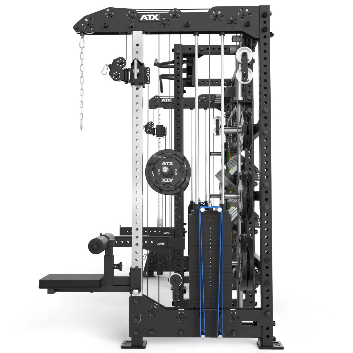 ATX® Multi Cable Rack & Storage Station - The Wall Ansicht von der Seite mit Zubehör