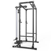 ATX® Power Rack PRX-520-XS mit Plate Load Latzug - Höhe 215 cm Schrägansicht