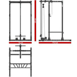 Power Rack 650 mit Latzug LTO-520 Maße: Länge 173,5 cm; Breite 121 cm; Höhe 218 cm