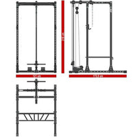 Power Rack 650 mit Latzug LTO-520 Maße: Länge 173,5 cm; Breite 121 cm; Höhe 218 cm