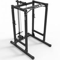 ATX® Power Rack – Komplettstation- 710 mit Plate Load Latzugstation Höhe 198 cm mit Multi Grip Klimmzugstange und Sicherheitsablagen