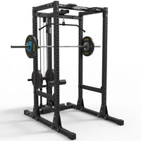 ATX® Power Rack 750 Set 140 mit Latzug 750-PL & Indexing Multi Chin-Up mit Zubehör wie Latzugstange, Notablagen, Hantelstange und Gewichtsscheiben