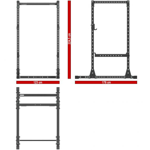  ATX® POWER RACK 770 SE-400 XL CAGE Maße: Länge 178 cm, Breite 123 cm, Höhe 224,5 cm