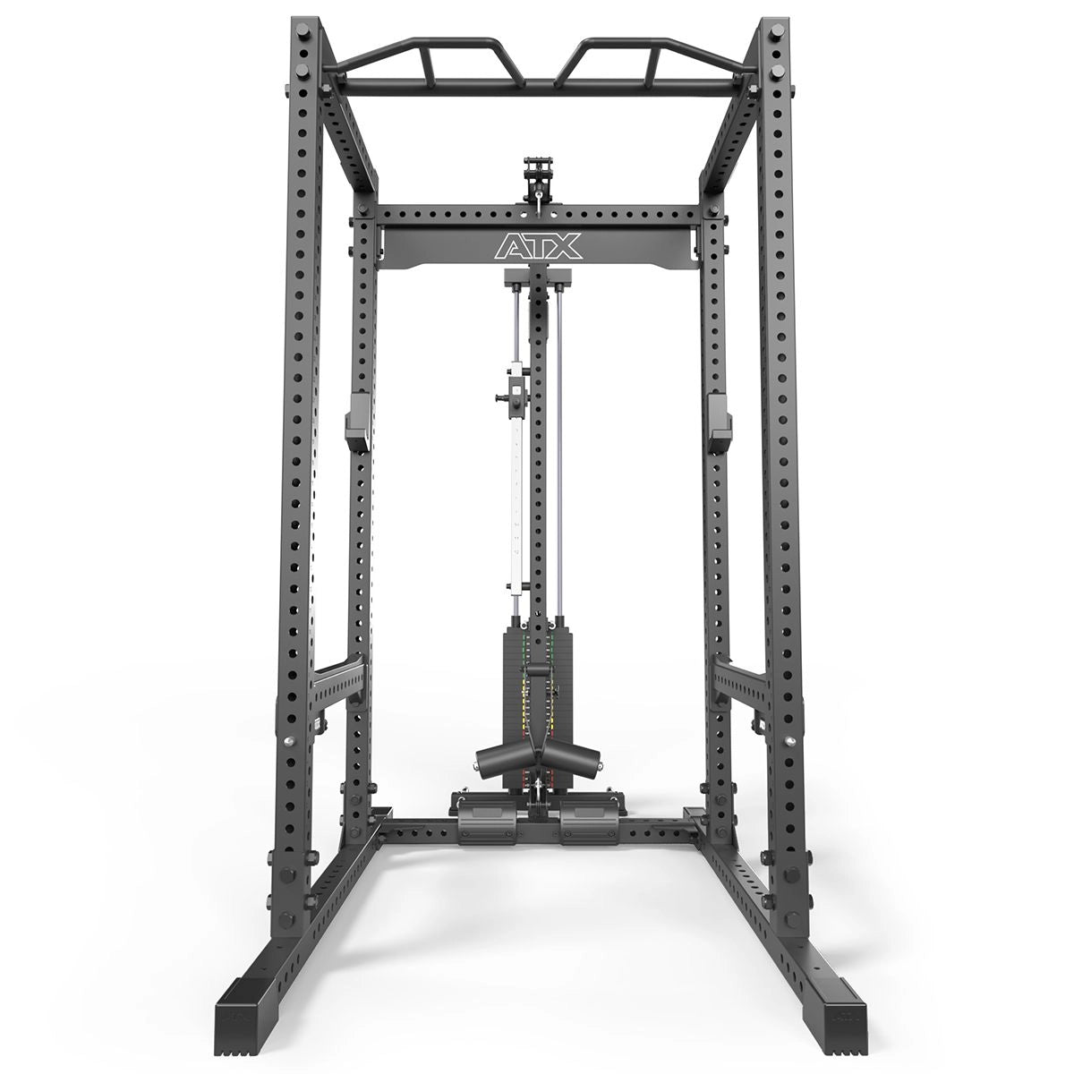 ATX® Power Rack PRX-780 mit Latzug - 125 kg Steckgewichte Frontansicht