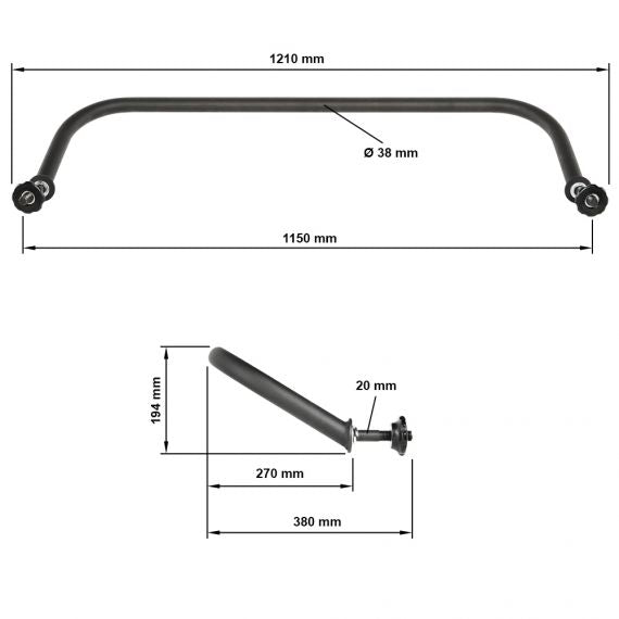 ATX® Verbindungsstrebe für Free Stands Maße: Breite: 121 cm; Höhe: 19,4 cm; Tiefe: 27 cm