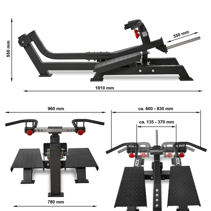 ATX® T-Bar Row Rudergerät Maße