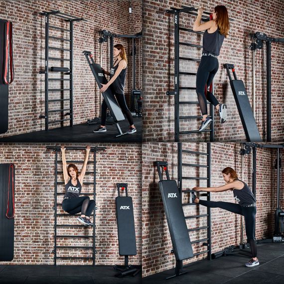 ATX® Wall Bar Gym / Sprossenwand mit Bank Image Bilder