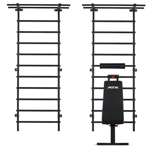 ATX® Wall Bar Gym / Sprossenwand mit Bank Frontansicht