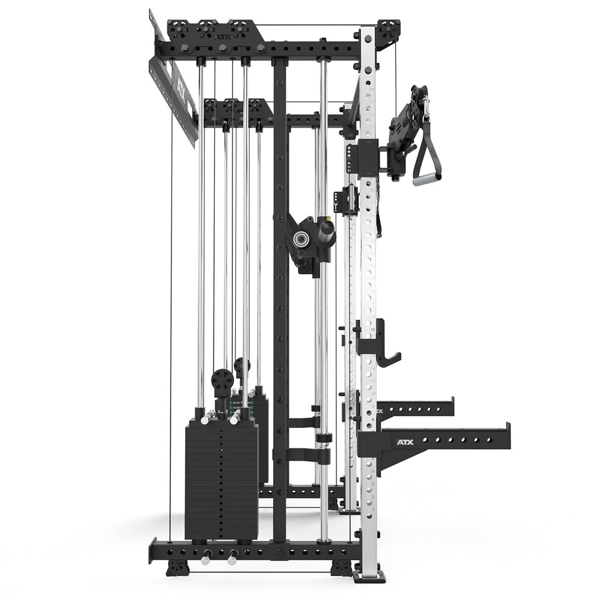 ATX® Rack-Zugstation inkl. Multipresse zur Wandbefestigung Ansicht von der Seite