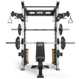 ATX® Rack-Zugstation inkl. Multipresse zur Wandbefestigung Front mit Hantelbank