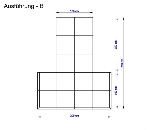 Komplette Bodenschutzfläche B  Maße: Breite: 100/ 200 cm; Tiefe: 250 cm