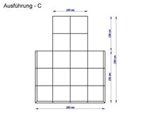 Komplette Bodenschutzfläche C Maße: Breite: 100/ 200 cm; Tiefe: 250 cm 