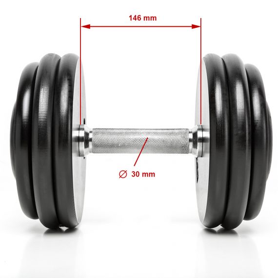 CHD cast iron compact dumbbells - up to 80 kg in 2 kg increments