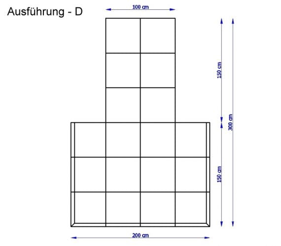 Komplette Bodenschutzfläche D Maße: Breite: 100/ 200 cm; Tiefe: 300 cm