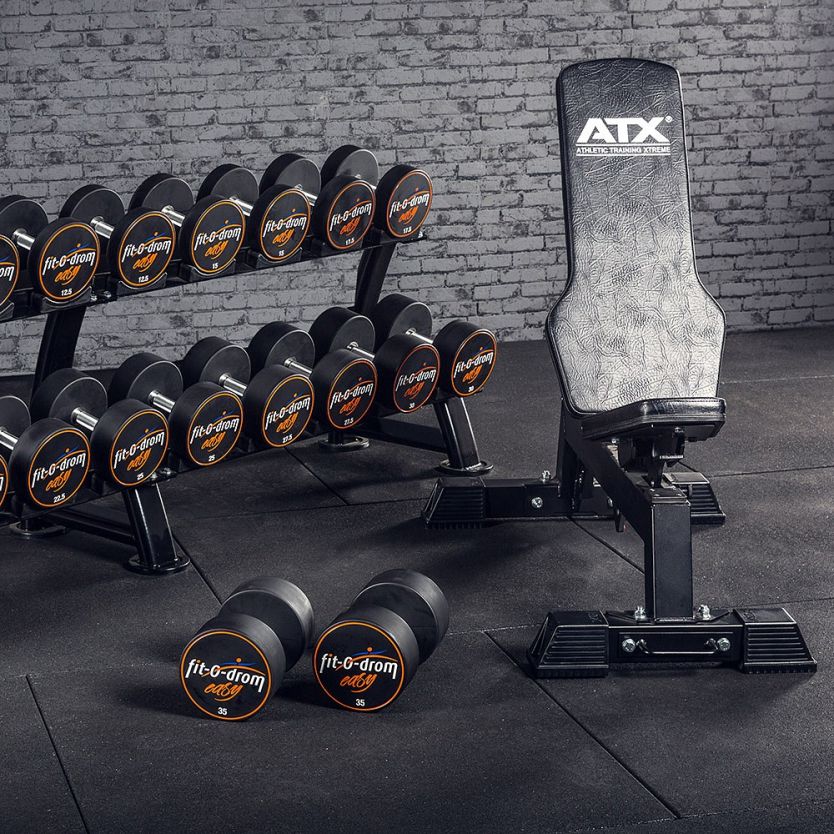 Polyurethan Dumbbell - Customer Logo - in 2 kg Steps - Kompakthantelsatz 4 - 60 kg