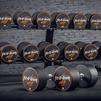 Polyurethan Dumbbell - Customer Logo - in 2 kg Steps - Kompakthantelsatz 4 - 60 kg