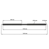 Universal Cross Bar mit Ösen Maße: Länge: 1210 mm; Griff-Durchmesser: 30 mm 