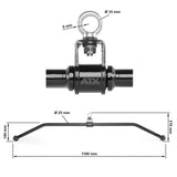 ATX® Latzugstange Black Line - Lat Bar Maße:  L x H 1180 x 220 mm; Griffdurchmesser: 25 mm; Griffweite: 1100 mm 