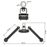 ATX® Black Line V Bar Maße: 420 x 210 mm; Griffdurchmesser: 25 mm; Grifflänge: 420 mm; Griffweite: 200 - 320 mm