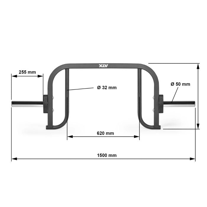 ATX® Hex Bar 50mm Compact - Open Maße: Gesamtlänge: 150 cm; Griffdurchmesser: 32 mm; Beladbare Aufnahme: 255 cm